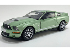 2007 Ford Shelby GT500 Lime Green Metallic with Silver Stripes Shelby Collectibles Series 1/64 Diecast Model Car ACME SC64001