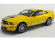 2007 Ford Shelby GT500 Yellow with Silver Stripes Shelby Collectibles Series 1/64 Diecast Model Car ACME SC64002