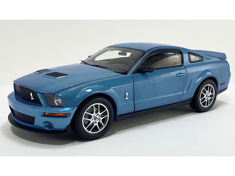2007 Ford Shelby GT500 Windveil Blue Metallic Shelby Collectibles Series 1/64 Diecast Model Car ACME SC64003