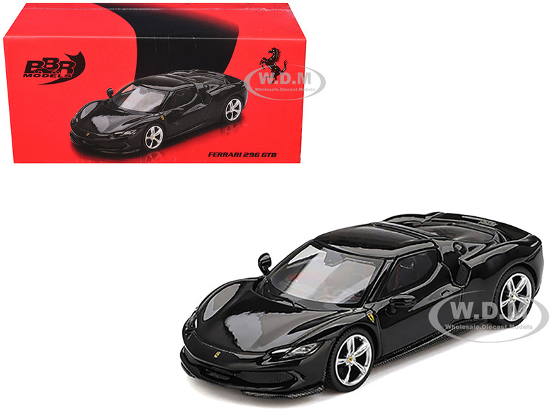 Ferrari 296 GTB Nero Daytona Black 1/64 Diecast Model Car BBR BBRFER64003