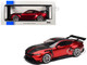 2025 Ford Mustang GTD Dark Red Metallic with Carbon Stripes Limited Edition Series 1/18 Diecast Model Car IXO Models IXOSPMCG18577