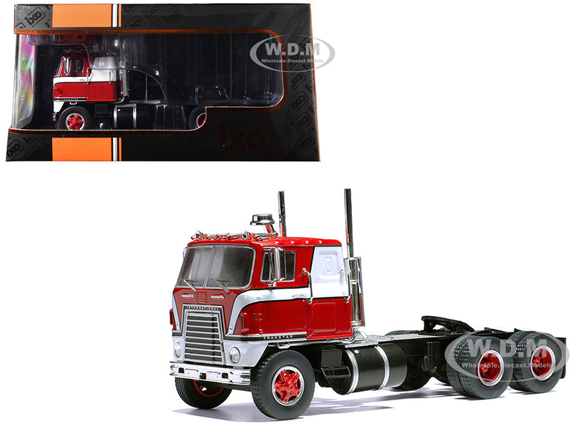 1965 International Transtar COE Truck Tractor Red with White Stripes 1/43 Diecast Model IXO Models TR21922