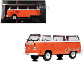 1974 Volkswagen T2 Bus Orange and White 1/24 Diecast Model IXO Models U24RDC002