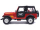 1983 Jeep Renegade Red with Stripes and Black Top 1/24 Diecast Model IXO Models U24RDC003