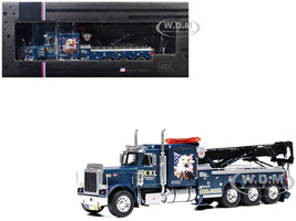 1980 Peterbilt 359 Wrecker Tow Truck XXL Towing and Recovery Blue Metallic with Graphics 1/43 Diecast Model IXO Models U43TTR001