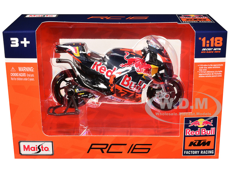 KTM RC16 Motorcycle #33 Brad Binder MotoGP Red Bull KTM Factory Racing 1/18 Diecast Model Maisto 34393