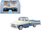 1957 Dodge D100 Sweptside Pickup Truck Ice Blue and Glacier White 1/87 (HO) Scale Diecast Model Car Oxford Diecast 87DP57005