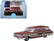1964 Ford Country Station Wagon Squire Vintage Burgundy with Woodgrain Sides and White Interior 1/87 (HO) Scale Diecast Model Car Oxford Diecast 87FC64003