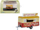 Mobile Trailer Bob s Hot Dogs Red and Yellow with Graphics 1/148 (N) Scale Diecast Model Car Oxford Diecast NTRAIL001