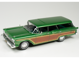 1959 Ford Country Squire Sherwood Green Metallic with Woodgrain Sides and Green Interior Limited Edition to 200 pieces Worldwide 1/43 Model Car Goldvarg Collection GC-091A