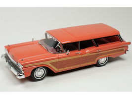 1959 Ford Country Squire Rose with Woodgrain Sides and Green Interior Limited Edition to 200 pieces Worldwide 1/43 Model Car Goldvarg Collection GC-091B