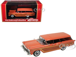 1959 Ford Country Squire Rose with Woodgrain Sides and Green Interior Limited Edition to 200 pieces Worldwide 1/43 Model Car Goldvarg Collection GC-091B