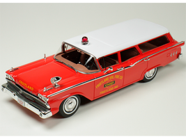 1959 Ford Country Squire Fruitland MD Fire Chief Red with White Top Limited Edition to 200 pieces Worldwide 1/43 Model Car Goldvarg Collection GC-091C