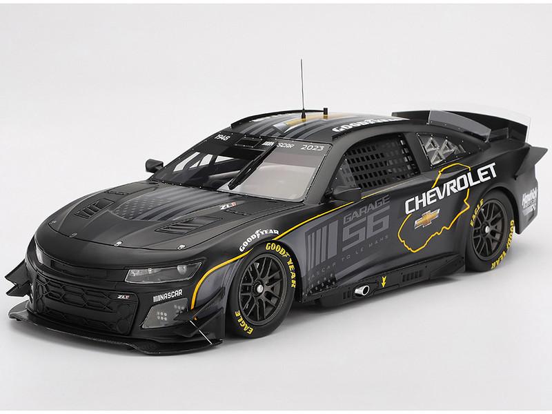 Chevrolet Camaro ZL1 #24 Hendrick Motorsports Test Car Matt Black with Graphics 1/18 Model Car Top Speed TS0559