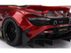 McLaren 720S LB Works Gem Red Metallic with Black Top 1/18 Model Car Top Speed TS0599