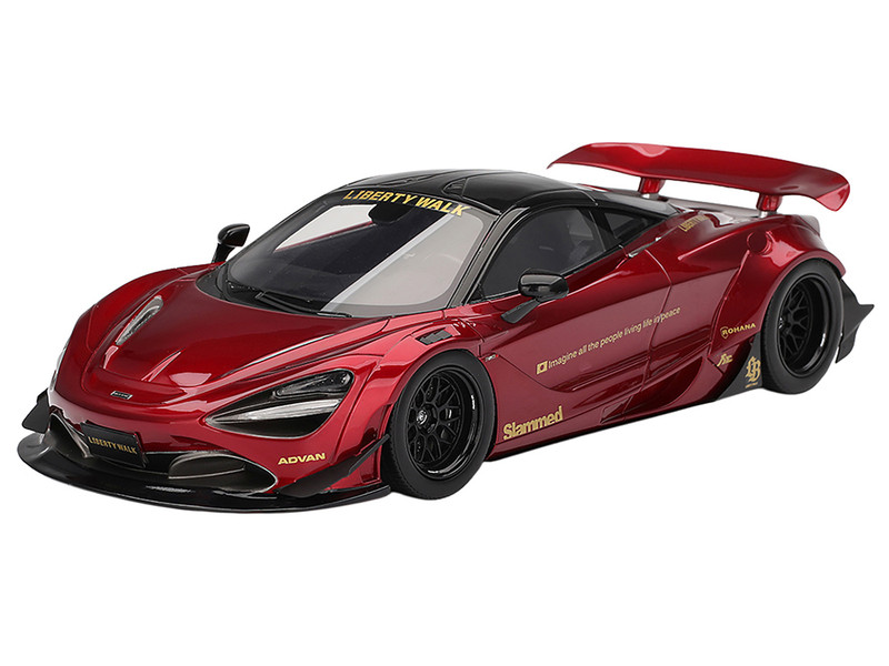 McLaren 720S LB Works Gem Red Metallic with Black Top 1/18 Model Car Top Speed TS0599