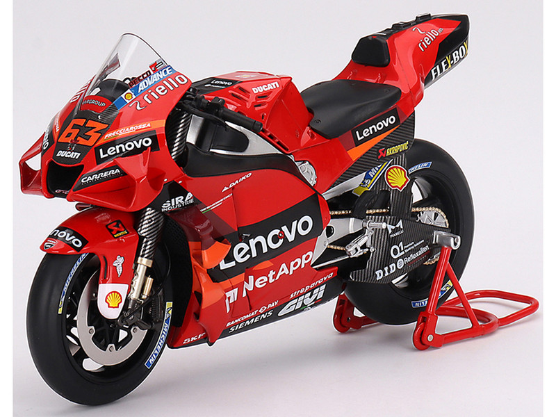 Ducati Desmosedici #63 Francesco Bagnaia Presentation MotoGP World Championship 2022 1/12 Motorcycle Model True Scale Miniatures TSMMC0018