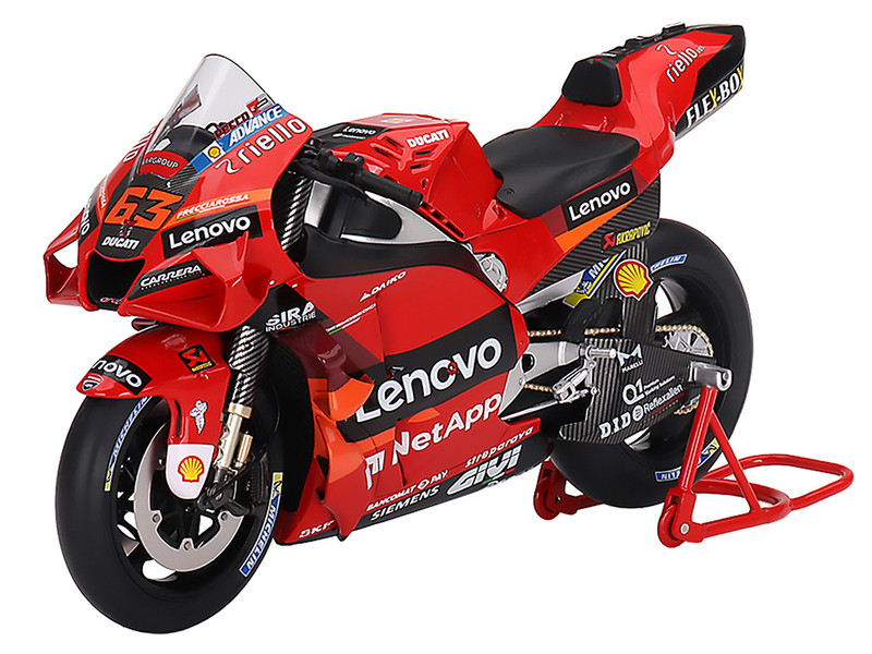 Ducati Desmosedici #63 Francesco Bagnaia Presentation MotoGP World Championship 2022 1/12 Motorcycle Model True Scale Miniatures TSMMC0018