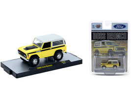 1969 Ford Bronco Yellow with Black Stripes and Gray Top Limited Edition to 6380 pieces Worldwide 1/64 Diecast Model Car M2 Machines 31500-HS58