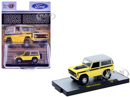 1969 Ford Bronco Yellow with Black Stripes and Gray Top Limited Edition to 6380 pieces Worldwide 1/64 Diecast Model Car M2 Machines 31500-HS58