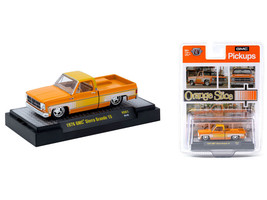 1976 GMC Sierra Grande 15 Pickup Truck Orange and white with Orange Interior Limited Edition to 15994 pieces Worldwide 1/64 Diecast Model Car M2 Machines 31500-HS61