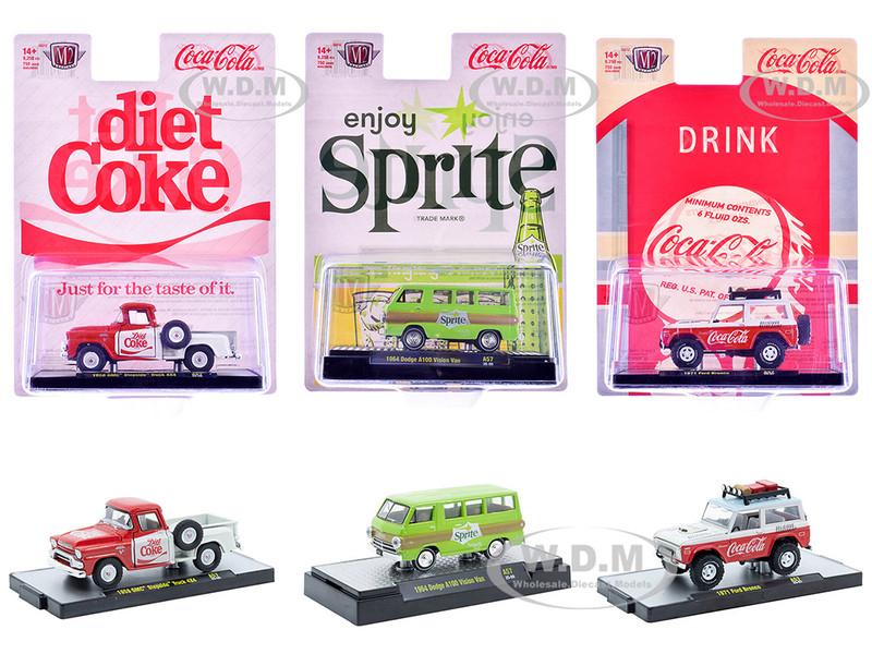 Sodas Set of 3 pieces Release 57 Limited Edition to 10000 pieces Worldwide 1/64 Diecast Model Cars M2 Machines 52500-A57