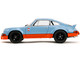 Porsche 911 RSR Gulf Oil Light Blue with Orange Stripes Pink Slips Series 1/18 Diecast Model Car Jada 36384