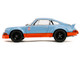 Porsche 911 RSR Gulf Oil Light Blue with Orange Stripes Pink Slips Series 1/18 Diecast Model Car Jada 36384
