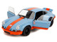 Porsche 911 RSR Gulf Oil Light Blue with Orange Stripes Pink Slips Series 1/18 Diecast Model Car Jada 36384