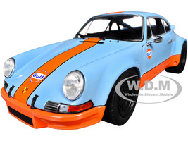 Porsche 911 RSR Gulf Oil Light Blue with Orange Stripes Pink Slips Series 1/18 Diecast Model Car Jada 36384