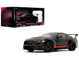 Shelby GT500 Code Red Black with Red Stripes Pink Slips Series 1/18 Diecast Model Car Jada 36385