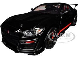 Shelby GT500 Code Red Black with Red Stripes Pink Slips Series 1/18 Diecast Model Car Jada 36385