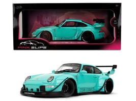 RWB Body Kit Kei Kishi Light Blue Pink Slips Series 1/18 Diecast Model Car Jada 36463