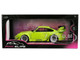 RWB Body Kit Genki Lime Green Pink Slips Series 1/18 Diecast Model Car Jada 36472