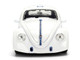 1959 Volkswagen Drag Beetle White with Graphics and R2 D2 Figure Star Wars Franchise Hollywood Rides Series 1/24 Diecast Model Car Jada 36912