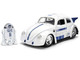 1959 Volkswagen Drag Beetle White with Graphics and R2 D2 Figure Star Wars Franchise Hollywood Rides Series 1/24 Diecast Model Car Jada 36912 1959 Volkswagen Drag Beetle White with Graphics and R2 D2 Figure Star Wars Franchise Hollywood Rides Series 1/24 Diecast Model Car Jada 36912