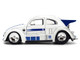 1959 Volkswagen Drag Beetle White with Graphics and R2 D2 Figure Star Wars Franchise Hollywood Rides Series 1/24 Diecast Model Car Jada 36912