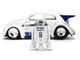 1959 Volkswagen Drag Beetle White with Graphics and R2 D2 Figure Star Wars Franchise Hollywood Rides Series 1/24 Diecast Model Car Jada 36912 1959 Volkswagen Drag Beetle White with Graphics and R2 D2 Figure Star Wars Franchise Hollywood Rides Series 1/24 Diecast Model Car Jada 36912