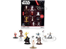 Set of 12 Diecast Figures Star Wars Movie Franchise Nano Metalfigs Series Diecast Models Jada 37360
