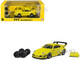 993 Widebody Yellow with Extra Wheels and Spoiler 1/64 Diecast Model Car CM Model CM64-993-INA