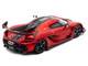 Koenigsegg Jesko Red Metallic with Black Stripes with Extra Wheels 1/64 Diecast Model Car CM Model CM64-JESKO-03