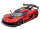 Koenigsegg Jesko Red Metallic with Black Stripes with Extra Wheels 1/64 Diecast Model Car CM Model CM64-JESKO-03