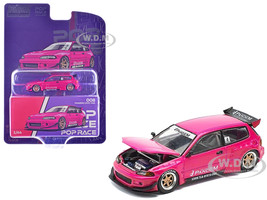 Pandem Civic EG6 RHD Right Hand Drive Pink Enigma Exclusive Edition 1/64 Diecast Model Car Pop Race PR64-PRE008