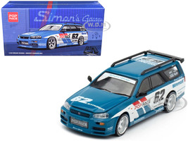 Nissan Stagea RHD Right Hand Drive #62 Simon s Garage Blue with White Sides 1/64 Diecast Model Car Pop Race PR640171