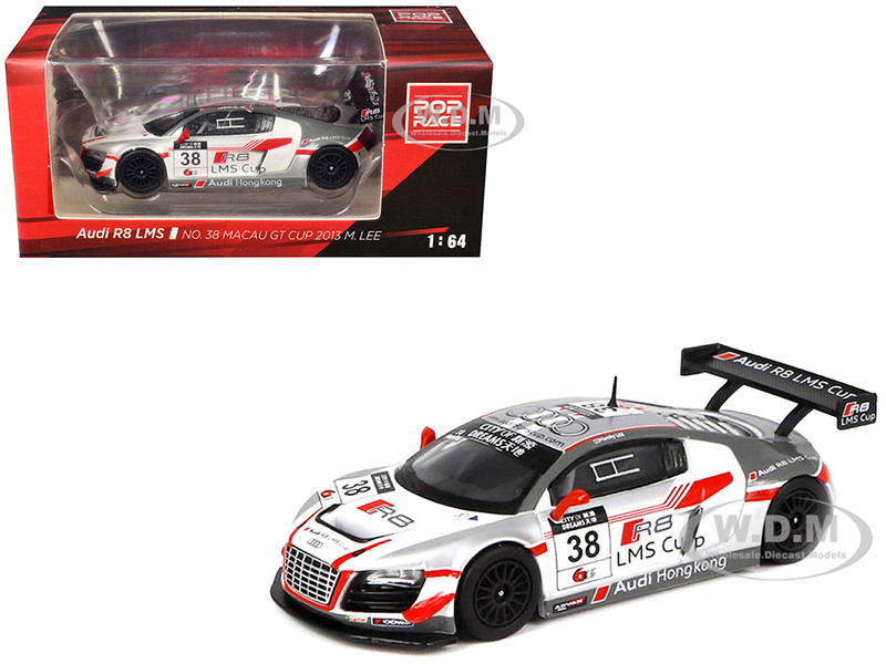 Audi R8 LMS #38 Marchy Lee Macau GT Cup 2013 1/64 Diecast Model Car Pop Race PR64-R8UL-13MGC38
