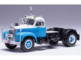 1953 Mack B 61 Truck Tractor Blue and White 1/64 Diecast Model IXO Models 64TRO12B