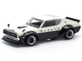 Skyline KPGC110 Kenmeri RHD Right Hand Drive Japan National Police Agency Livery Black and White 1/64 Diecast Model Car Pop Race PR640252