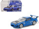 Mazda RX7 FC3S RE Amemiya RHD Right Hand Drive Blue Metallic with Carbon Hood 1/64 Diecast Model Car Pop Race PR640290