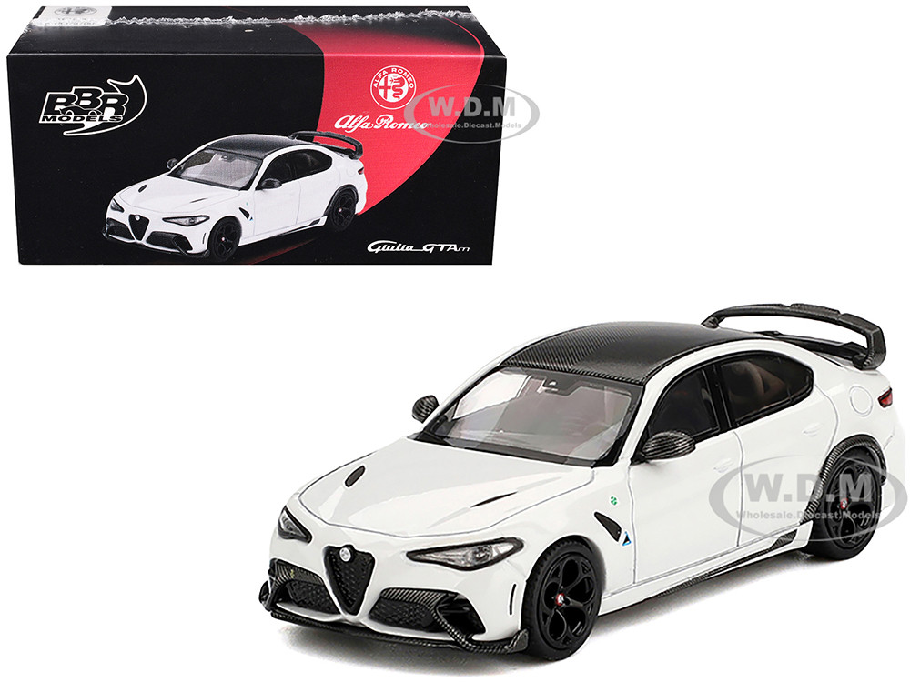 Alfa Romeo Giulia GTAm White with Carbon Top 1/64 Diecast Model