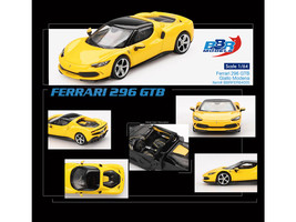 Ferrari 296 GTB Giallo Modena Yellow with Black Top 1/64 Diecast Model Car BBR BBRFER64005